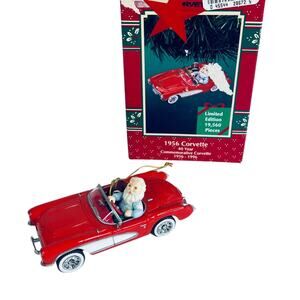 1956 Corvette Christmas Car Ornament Santa 40th Anniversary 1996 Santa Claus LE
